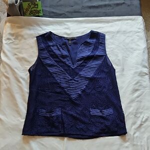 BCBGMaxAzria Navy Lace V-Neck Camisole